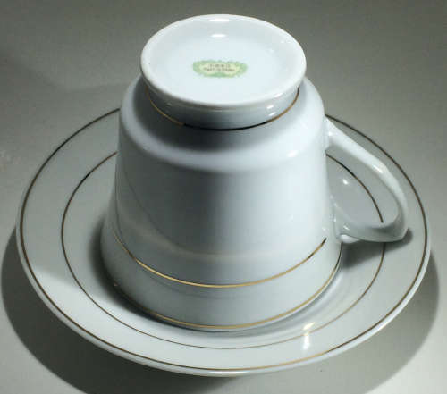 Four White Duos with Gold Trim