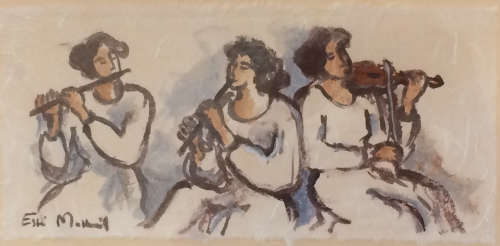 Trio. An Este Mostert original along the classic "Three Muses" theme