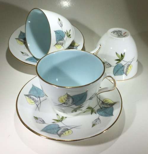 Three Hazel Thompson "Wind Flower" Demitasse Duos