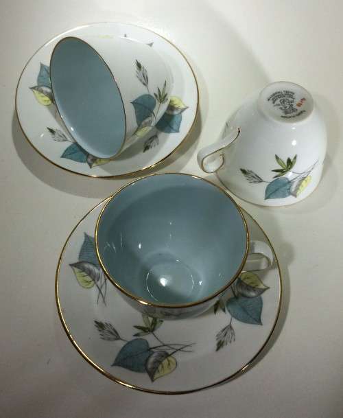 Three Hazel Thompson "Wind Flower" Demitasse Duos