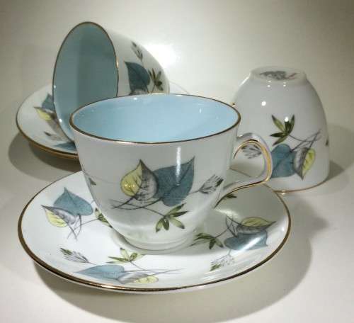 Three Hazel Thompson "Wind Flower" Demitasse Duos