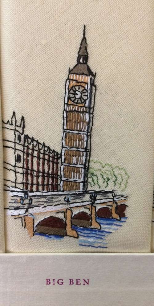 Embroidered Linen Napkins - London Scenes