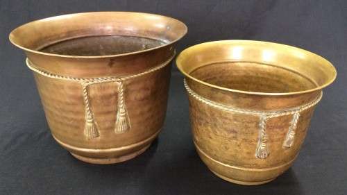 Vintage Indian Brass-Over-Copper Duo