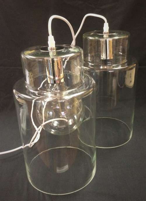 Pair Of Large Clear Pendents