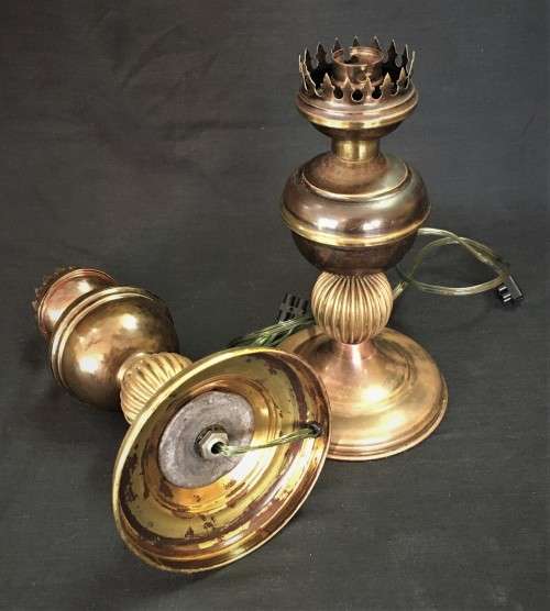 Pair of Vintage Brass Bedside or Table Lamps