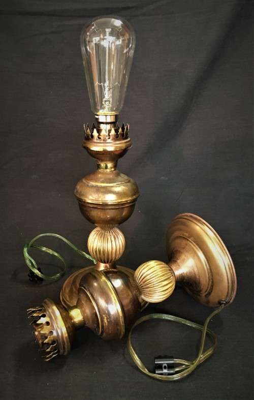 Pair of Vintage Brass Bedside or Table Lamps