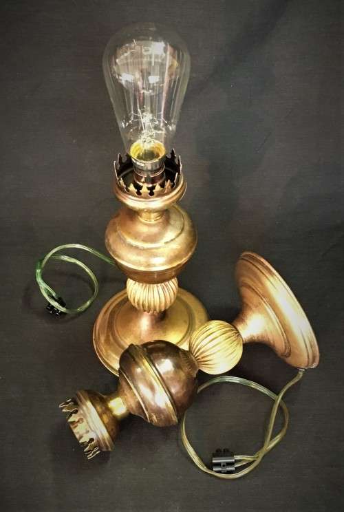 Pair of Vintage Brass Bedside or Table Lamps