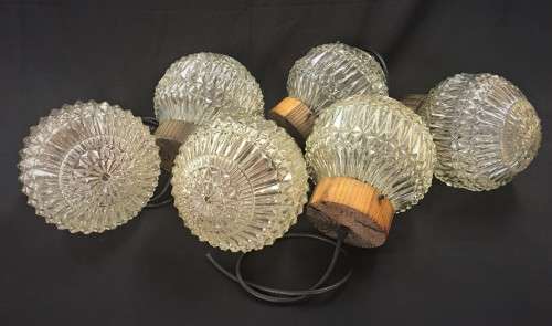 Six Vintage Glass Pendants