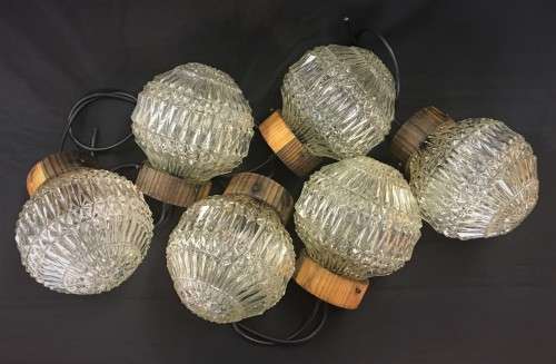 Six Vintage Glass Pendants