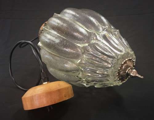 Unusual Large Vintage Glass Pendant