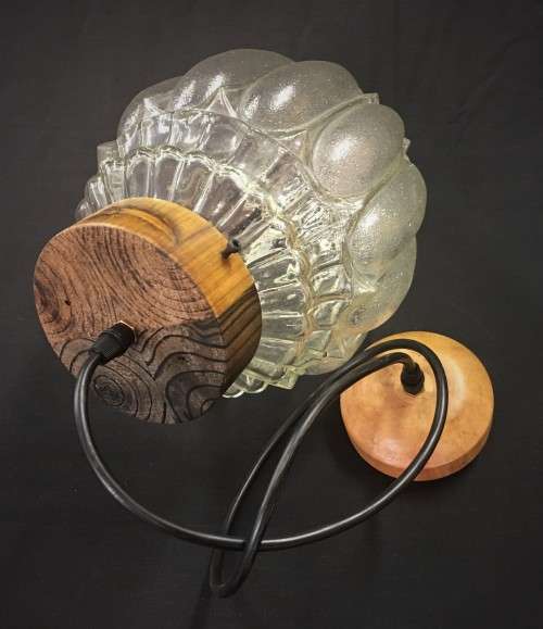 Unusual Large Vintage Glass Pendant