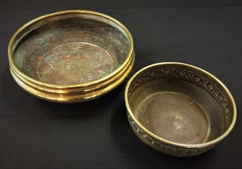 Two Brass-over-copper Bowls