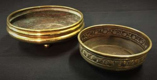 Two Brass-over-copper Bowls