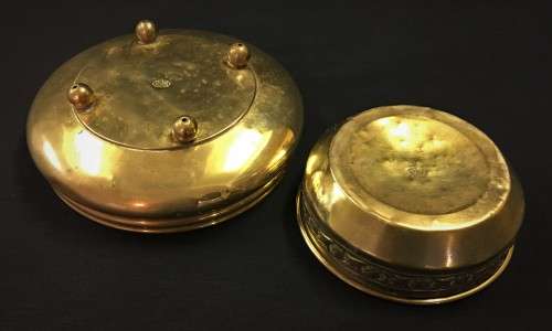 Two Brass-over-copper Bowls
