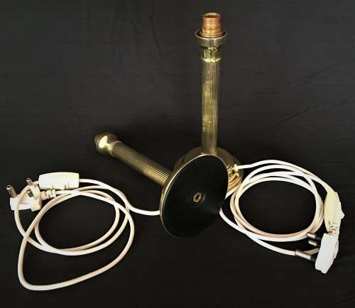 Pair Brass Bedside Lamps