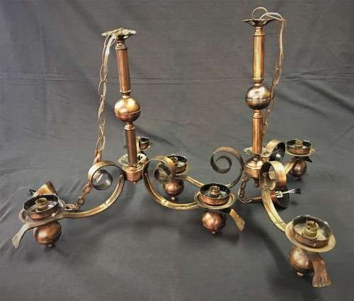 Pair of Copper Chandeliers