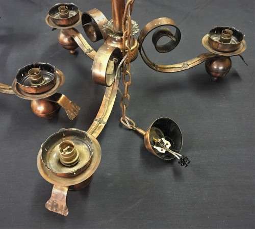 Pair of Copper Chandeliers