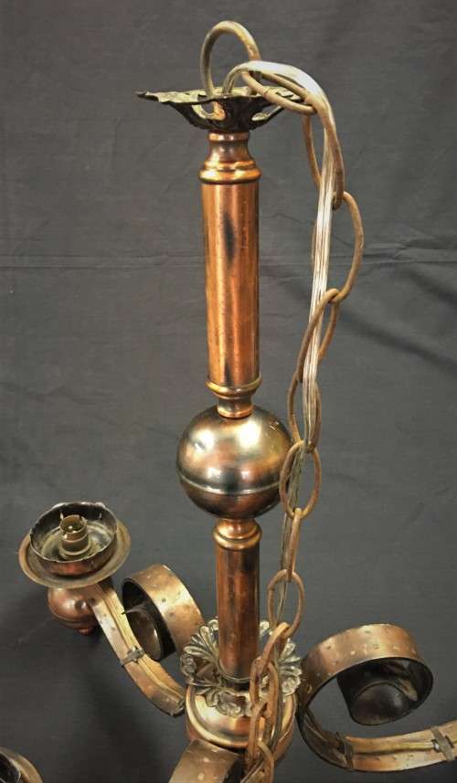 Pair of Copper Chandeliers