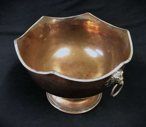 Vintage Silver-Plate Over Copper Pedestal Vase