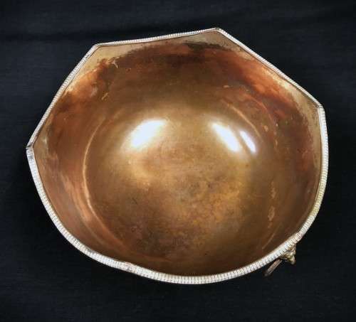 Vintage Silver-Plate Over Copper Pedestal Vase