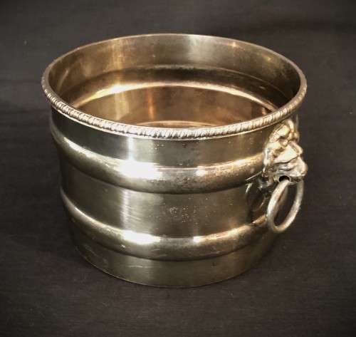 Vintage Silverplate-over-copper Lionhead Vase