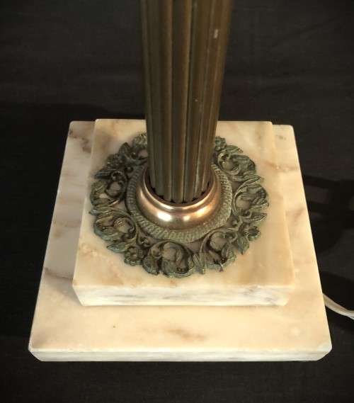 Vintage Brass and Marble Desk Lamp