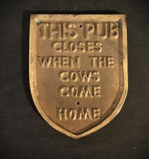 Vintage Cast Brass Plaque