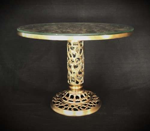 Vintage Brass Glass-topped Side Table