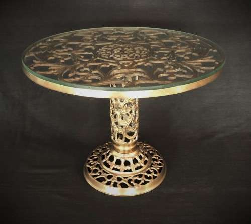 Vintage Brass Glass-topped Side Table