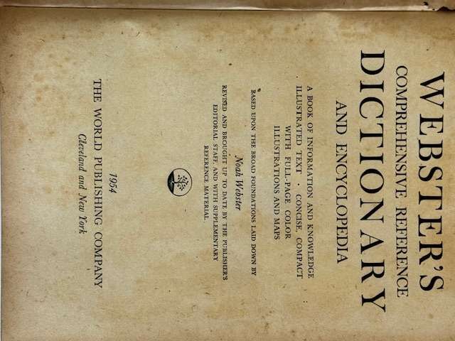 Websters Complete Reference Dictionary and Encyclopedia (1954)