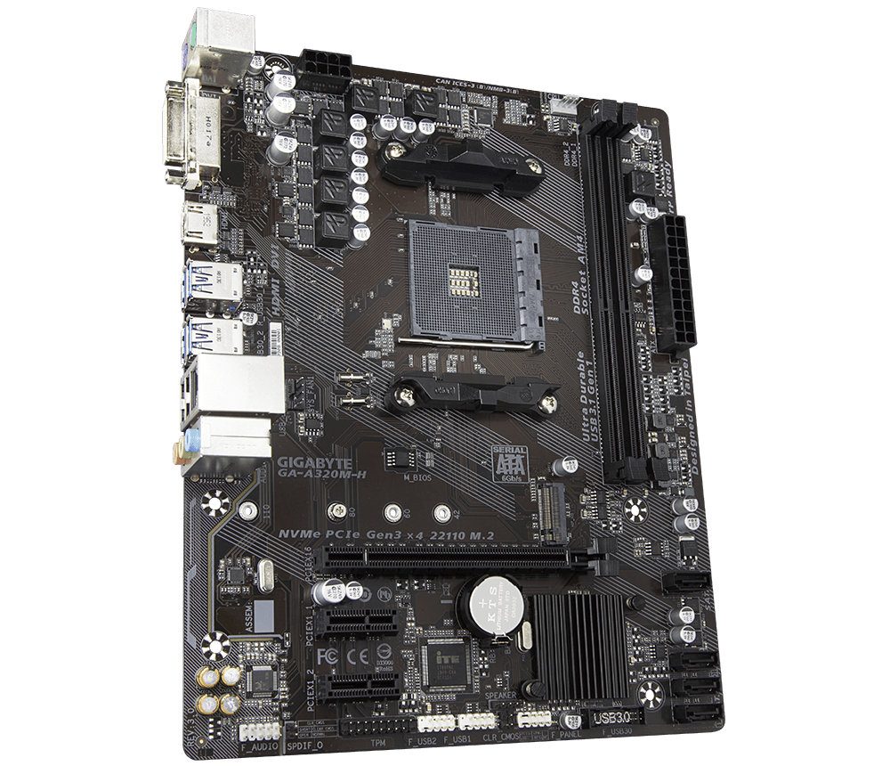 Gigabyte GA-A320M-H (Rev3) AM4 Socket Motherboard