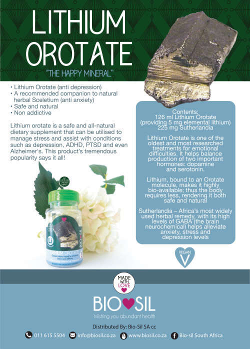 Lithium Orotate with BAOBAB 60 Vegan Caps (natural anti-depressant)
