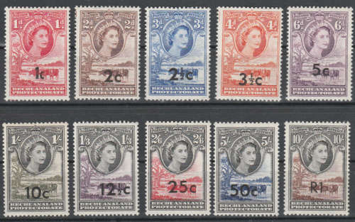 Bechuanaland - 1961 QE11 Def Issue Overprint Full Set - UMM