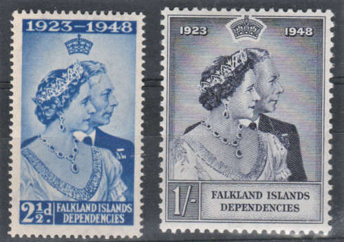 Falkland Island 1948 Royal Silver Wedding SG166-167- LMM