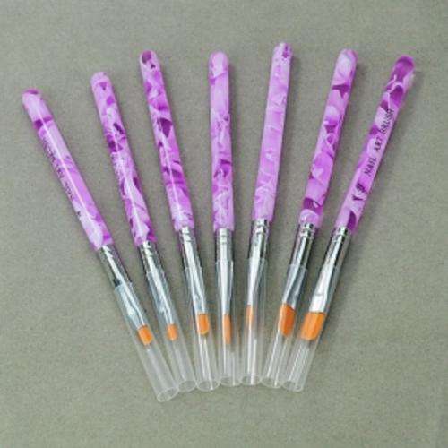 High Quality 7pcs UV Gel Acrylic Nail Art Builder Brush Pen Design