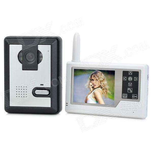 3.5" TFT 2.4GHz Waterproof Wireless 300KP Digital Video Door Phone w/ Night Vision