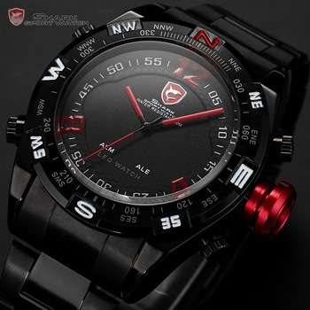 Black Stainless Steel Metal Strap Men's Military Watch