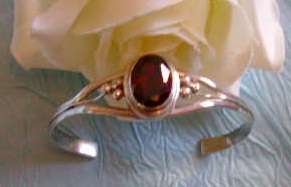 ** New genuine 925 Sterling Silver Garnet Bangle **