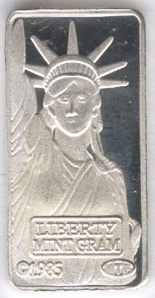 2.5 gram .999 Fine Silver: American Statue of Liberty Bar