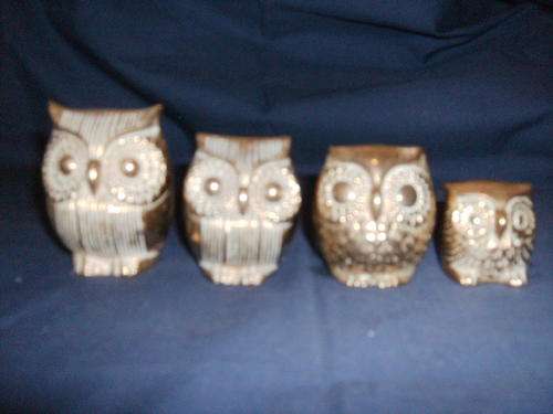 Solid Brass Owl Figurines