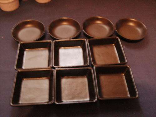 Set of 10 Stoneware condiment dishes