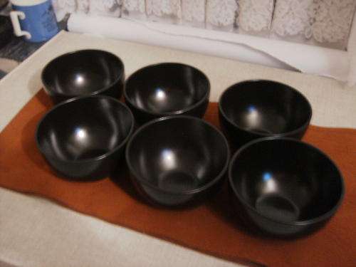 Set Of 6 Solid Heavy Stoneware Bowls