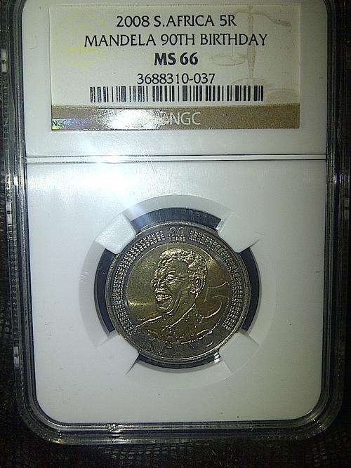 ## 2008 R5 90th Mandela Birthday MS66 ##
