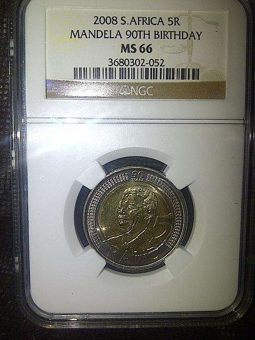 ## 2008 R5 90th Mandela Birthday MS66 ## NGC GRADED