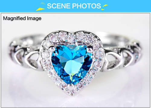 Heart Of The Ocean - London Blue Topaz Ring With White Cubic Zirconia Accents. Size 7/O