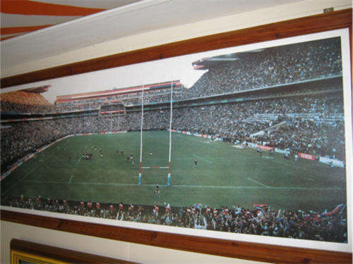Framed photo of the final drop kick of the Rugby World Cup 1995