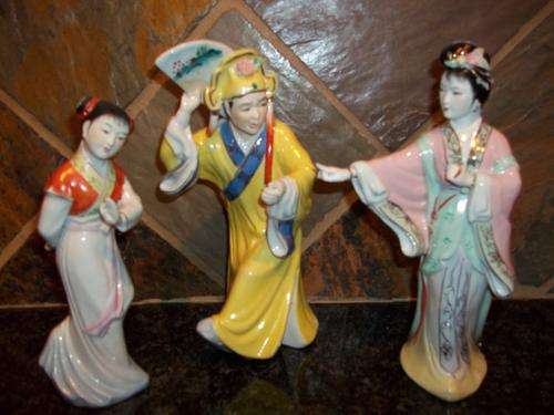 3PC CHINESE FIGURENES - CHINESE OPERA 26CM