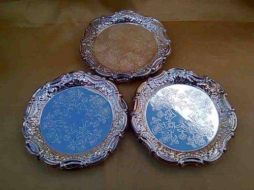 6 SILVER PLATED COASTERS IN GOOD CONDITION