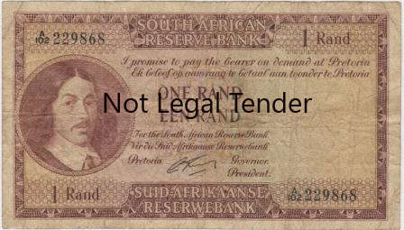 G Rissik - First and Only Issue -  R1 Banknote