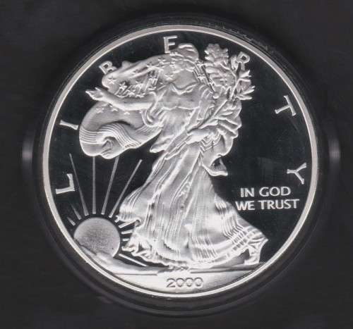 2000 1 Oz Fine Silver One Dollar "Liberty -The Eagle" Silver Clad Encapsulated